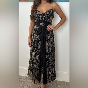 Diane Von Furstenberg Vintage Silk Chiffon Midi Halter Dress Self Belt Lined